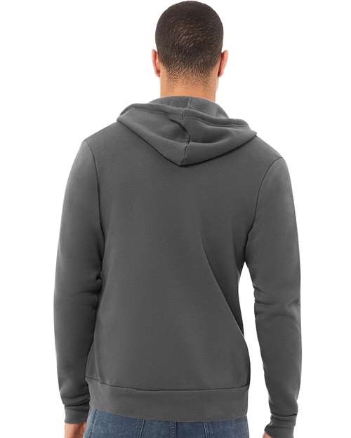 Bella + Canvas 3739 Sponge Fleece Full-Zip Hoodie Sweatshirt - Asphalt - model back