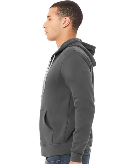 Bella + Canvas 3739 Sponge Fleece Full-Zip Hoodie Sweatshirt - Asphalt - model side