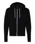 Bella + Canvas 3739 Sponge Fleece Full-Zip Hoodie Sweatshirt - Black - front
