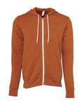 Bella + Canvas 3739 Sponge Fleece Full-Zip Hoodie Sweatshirt - Autumn - flat front