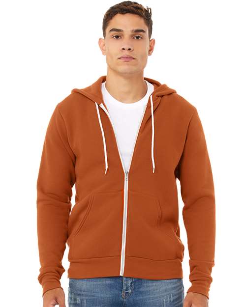 Bella + Canvas 3739 Sponge Fleece Full-Zip Hoodie Sweatshirt - Autumn - model front