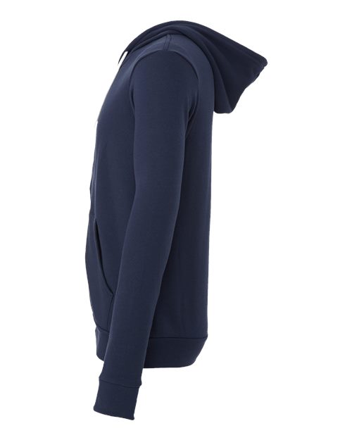 Bella + Canvas 3739 Sponge Fleece Full-Zip Hoodie Sweatshirt - Navy - side