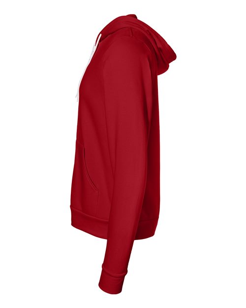 Bella + Canvas 3739 Sponge Fleece Full-Zip Hoodie Sweatshirt - Red - side