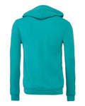 Bella + Canvas 3739 Sponge Fleece Full-Zip Hoodie Sweatshirt - Teal - back