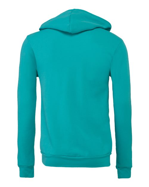 Bella + Canvas 3739 Sponge Fleece Full-Zip Hoodie Sweatshirt - Teal - back
