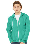Bella + Canvas 3739 Sponge Fleece Full-Zip Hoodie Sweatshirt - Teal - model front
