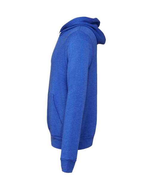 Bella + Canvas 3739 Sponge Fleece Full-Zip Hoodie Sweatshirt - True Royal - side