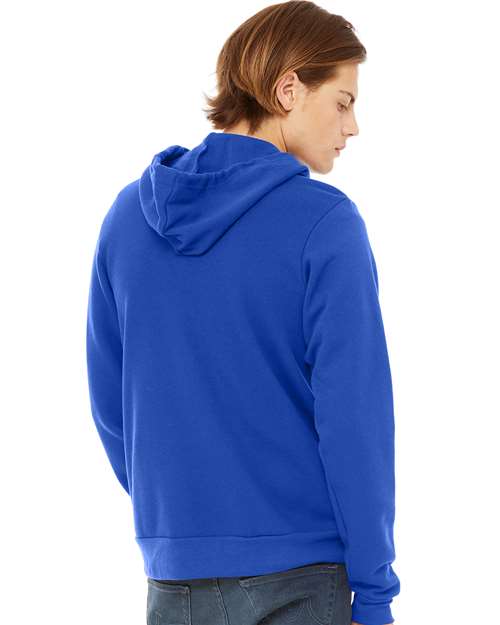 Bella + Canvas 3739 Sponge Fleece Full-Zip Hoodie Sweatshirt - True Royal - model back