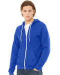 Bella + Canvas 3739 Sponge Fleece Full-Zip Hoodie Sweatshirt - True Royal - model front