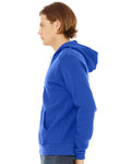 Bella + Canvas 3739 Sponge Fleece Full-Zip Hoodie Sweatshirt - True Royal - model side