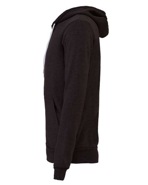 Bella + Canvas 3739 Sponge Fleece Full-Zip Hoodie Sweatshirt - Dark Grey Heather - side