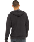 Bella + Canvas 3739 Sponge Fleece Full-Zip Hoodie Sweatshirt - Dark Grey Heather - model back