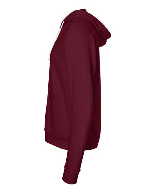 Bella + Canvas 3739 Sponge Fleece Full-Zip Hoodie Sweatshirt - Maroon - side