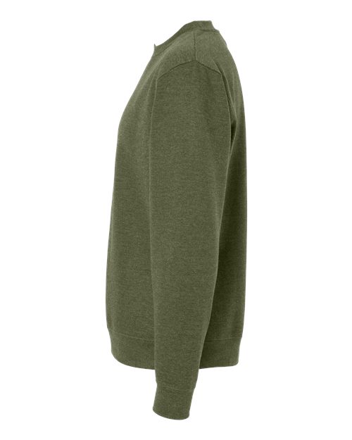 Independent Trading Co. SS3000 Midweight Crewneck Sweatshirt - Army Heather - side
