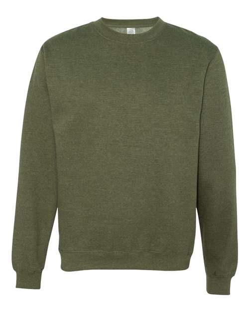 Independent Trading Co. SS3000 Midweight Crewneck Sweatshirt - Army Heather - flat front