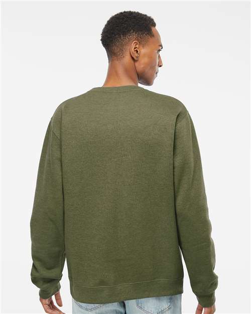 Independent Trading Co. SS3000 Midweight Crewneck Sweatshirt - Army Heather - model back