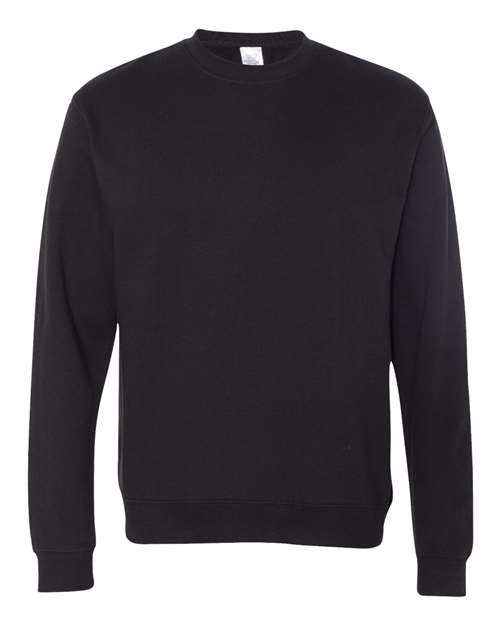 Independent Trading Co. SS3000 Midweight Crewneck Sweatshirt - Black - flat front