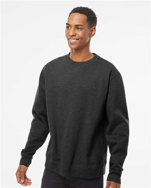 Independent Trading Co. SS3000 Midweight Crewneck Sweatshirt - Charcoal Heather - model front