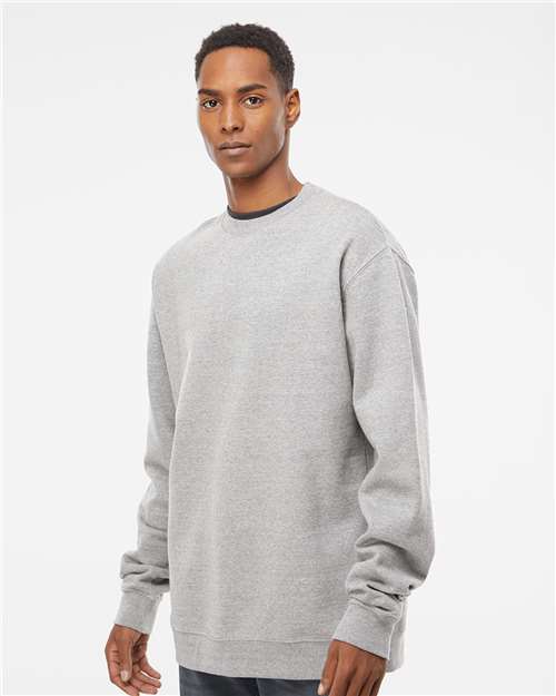 Independent Trading Co. SS3000 Midweight Crewneck Sweatshirt - Grey Heather - model side