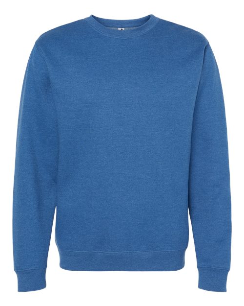Independent Trading Co. SS3000 Midweight Crewneck Sweatshirt - Royal Heather - flat front