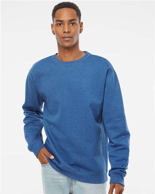 Independent Trading Co. SS3000 Midweight Crewneck Sweatshirt - Royal Heather - model front