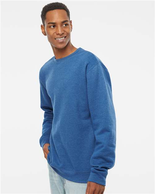 Independent Trading Co. SS3000 Midweight Crewneck Sweatshirt - Royal Heather - model side