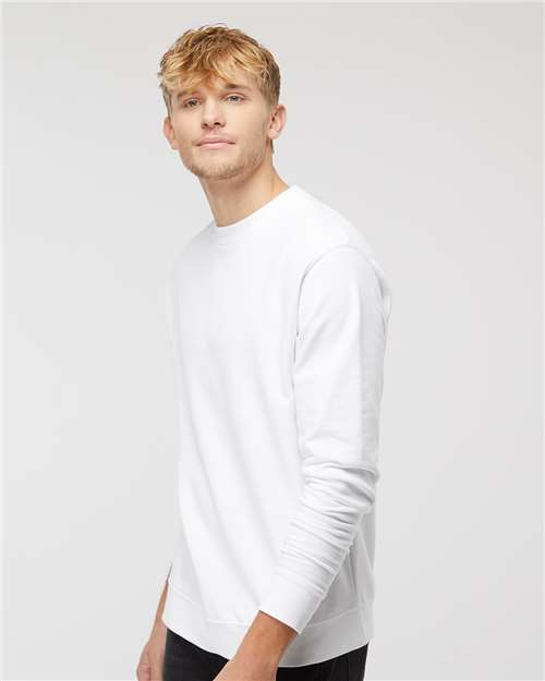 Independent Trading Co. SS3000 Midweight Crewneck Sweatshirt - White - model side