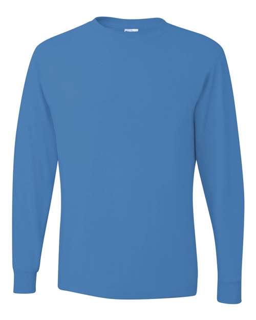 Jerzees 29LSR Unisex Dri-Power Long Sleeve 50/50 T-Shirt - Columbia Blue - front