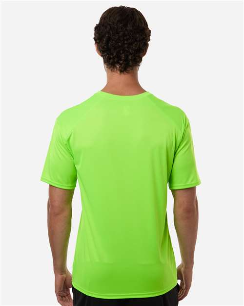 Badger 4120 Men's B-Core Sport Shoulders T-Shirt - Lime - model back