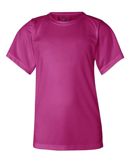 Badger 2120 Youth B-Core T-Shirt - Hot Pink - front