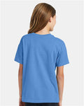 Hanes 5370 Youth EcoSmart T-Shirt - Carolina Blue - model back