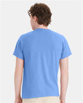 Hanes 5170 Unisex EcoSmart T-Shirt - Carolina Blue - model back