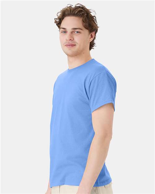 Hanes 5170 Unisex EcoSmart T-Shirt - Carolina Blue - model side