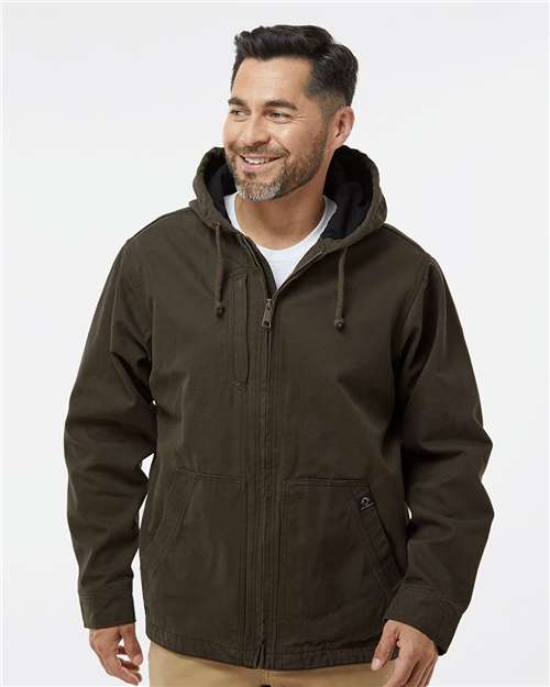 DRI DUCK 5090 Men's Laredo Boulder Cloth Canvas Jacket with Thermal Lining - Tobacco - model front
