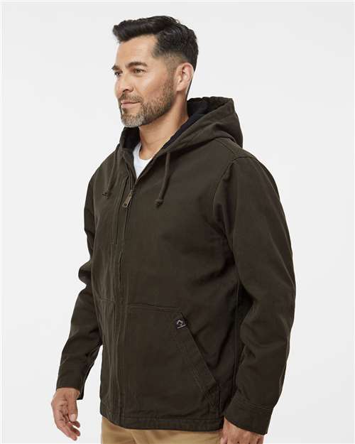 DRI DUCK 5090 Men's Laredo Boulder Cloth Canvas Jacket with Thermal Lining - Tobacco - model side