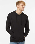 Independent Trading Co. SS150J Unisex Lightweight Hooded Pullover T-Shirt - Black - model front