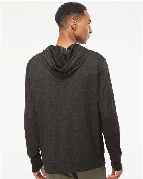 Independent Trading Co. SS150J Unisex Lightweight Hooded Pullover T-Shirt - Charcoal Heather - model back