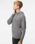 Independent Trading Co. SS150J Unisex Lightweight Hooded Pullover T-Shirt - Gunmetal Heather - model side