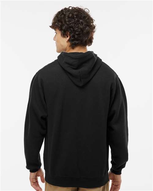 J. America 8815 Men's Tailgate Hooded Sweatshirt - Black - model back