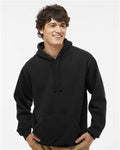 J. America 8815 Men's Tailgate Hooded Sweatshirt - Black - model front