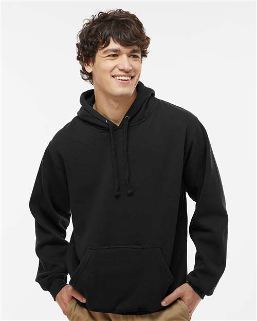 J. America 8815 Men's Tailgate Hooded Sweatshirt - Black - model front