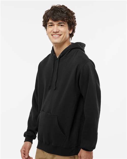 J. America 8815 Men's Tailgate Hooded Sweatshirt - Black - model side