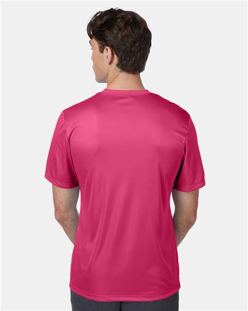 Hanes 4820 Unisex Cool DRI Performance T-Shirt - Wow Pink - model back