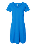 LAT 3522 Women's Fine Jersey V-Neck Coverup - Cobalt - front