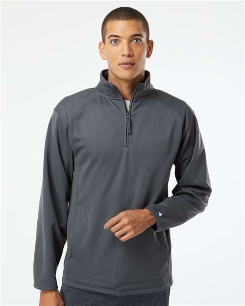 Badger 1480 Men's Performance Quarter-Zip Pullover - Graphite - model front