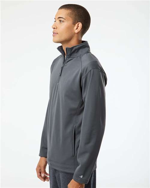 Badger 1480 Men's Performance Quarter-Zip Pullover - Graphite - model side