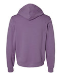 Bella + Canvas 3739 Sponge Fleece Full-Zip Hoodie Sweatshirt - Heather Team Purple - back