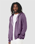 Bella + Canvas 3739 Sponge Fleece Full-Zip Hoodie Sweatshirt - Heather Team Purple - model side