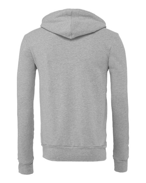 Bella + Canvas 3739 Sponge Fleece Full-Zip Hoodie Sweatshirt - Athletic Heather - back