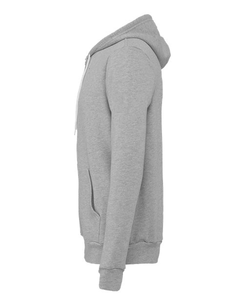 Bella + Canvas 3739 Sponge Fleece Full-Zip Hoodie Sweatshirt - Athletic Heather - side